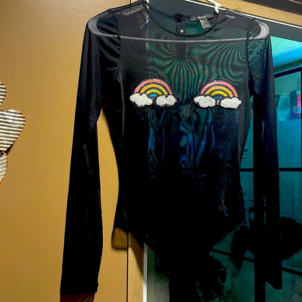 Forever 21 rainbow bodysuit